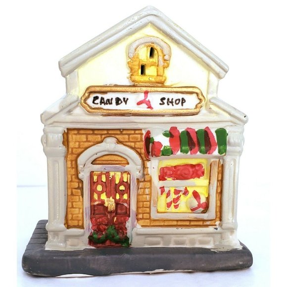 CANDY SHOP small Christmas Village Building Cobblestone Corner Windham Hts 4"hi - Picture 1 of 4